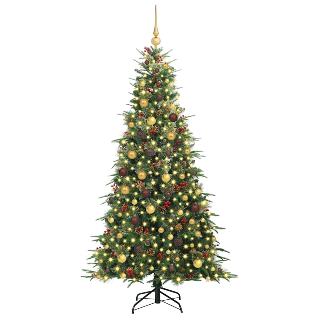 Kunstig sammensatt juletre med 300 LED grønn 210 cm PE og PVC