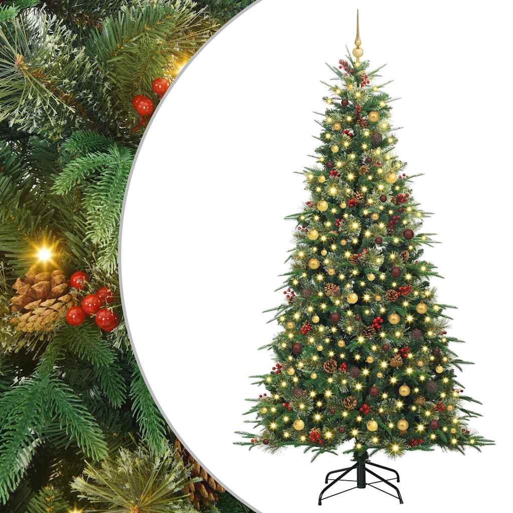 Kunstig sammensatt juletre med 300 LED grønn 240 cm PE og PVC