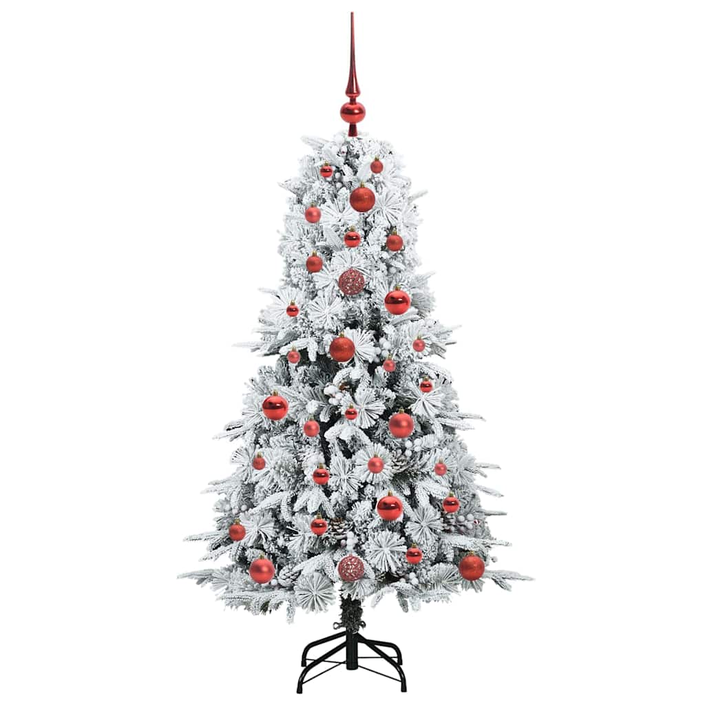 Kunstig sammensatt juletre med 150 LED Hvit 120 cm PE og PVC