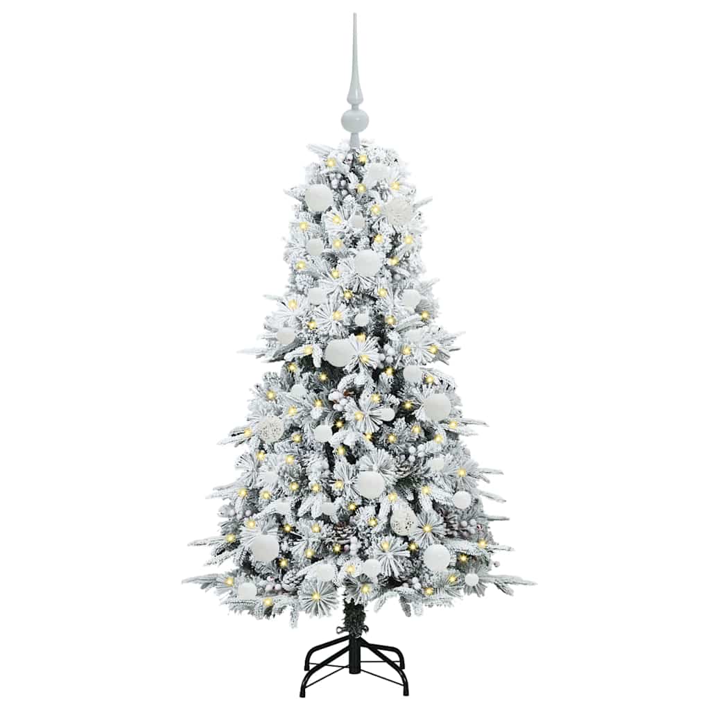 Kunstig sammensatt juletre med 150 LED Hvit 120 cm PE og PVC