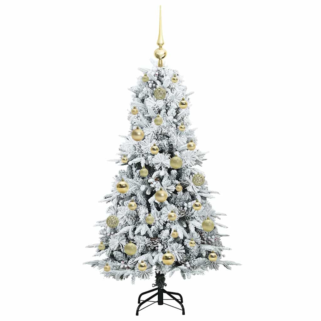 Kunstig sammensatt juletre med 150 LED Hvit 120 cm PE og PVC