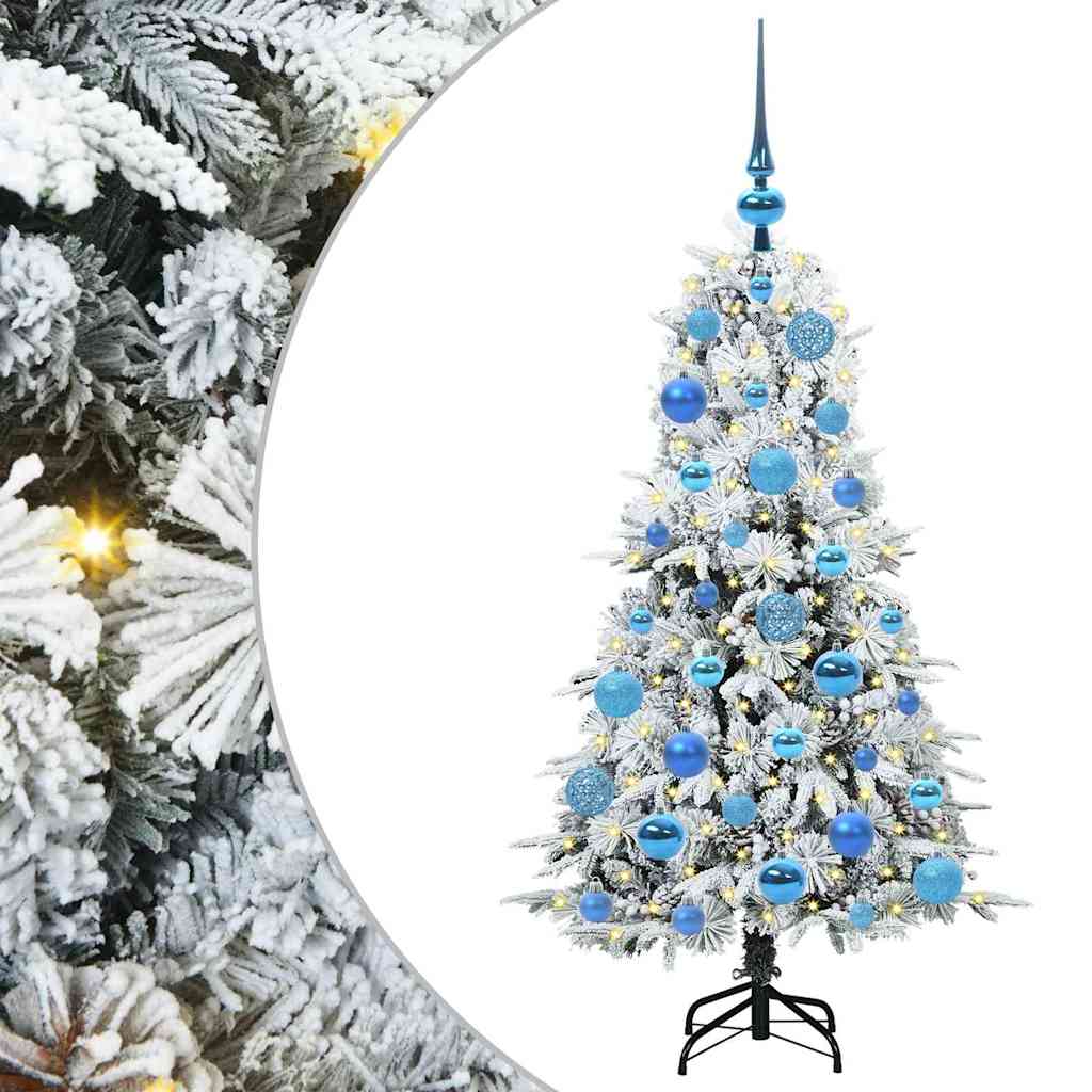 Kunstig sammensatt juletre med 150 LED Hvit 120 cm PE og PVC