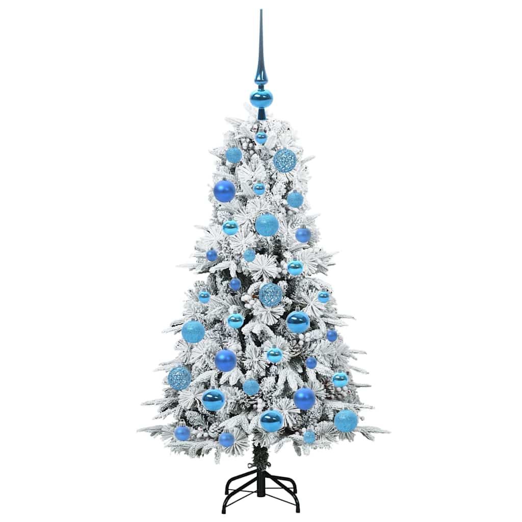 Kunstig sammensatt juletre med 150 LED Hvit 120 cm PE og PVC