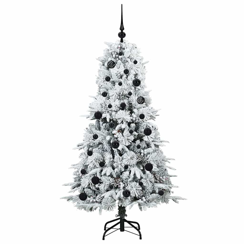 Kunstig sammensatt juletre med 150 LED Hvit 150 cm PE og PVC