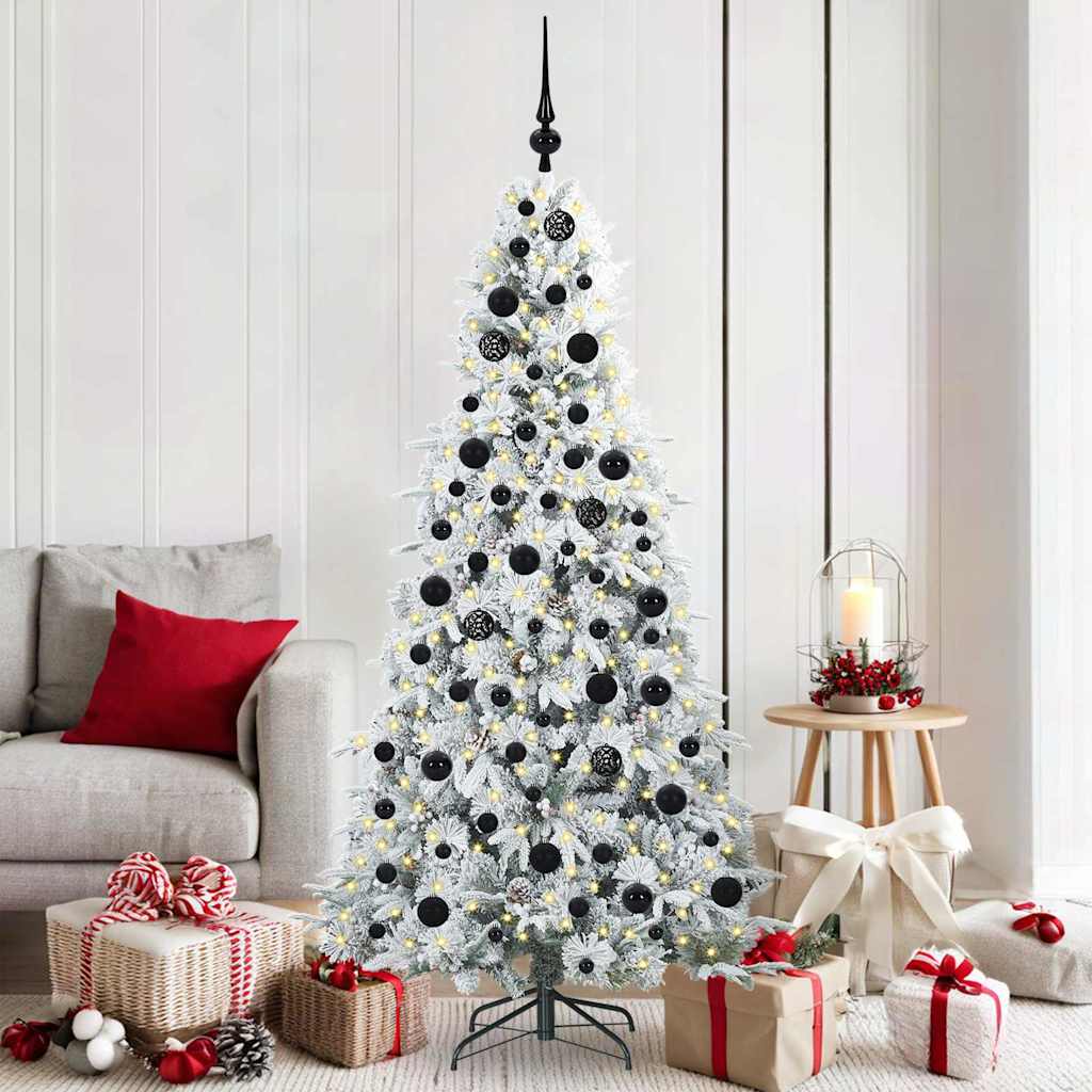 Kunstig sammensatt juletre med 300 LED Hvit 180 cm PE og PVC