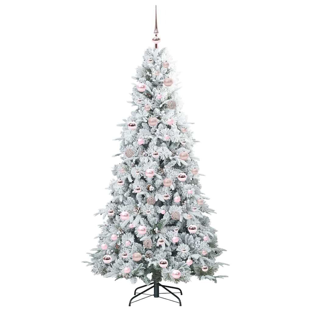 Kunstig sammensatt juletre med 300 LED Hvit 180 cm PE og PVC