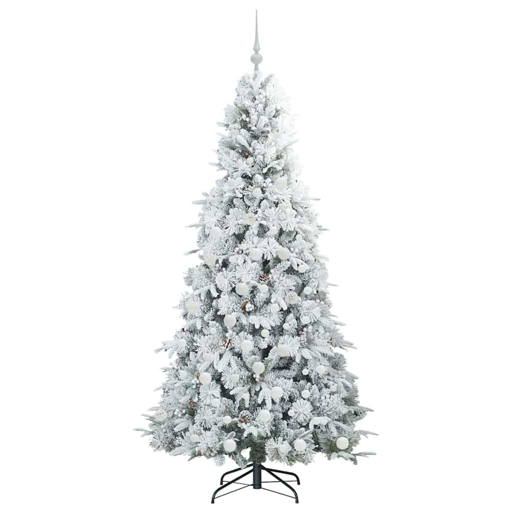 Kunstig sammensatt juletre med 300 LED Hvit 180 cm PE og PVC
