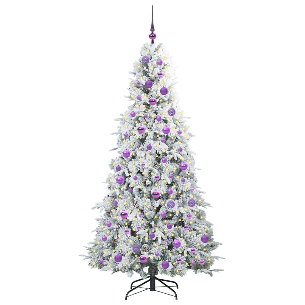 Kunstig sammensatt juletre med 300 LED Hvit 180 cm PE og PVC