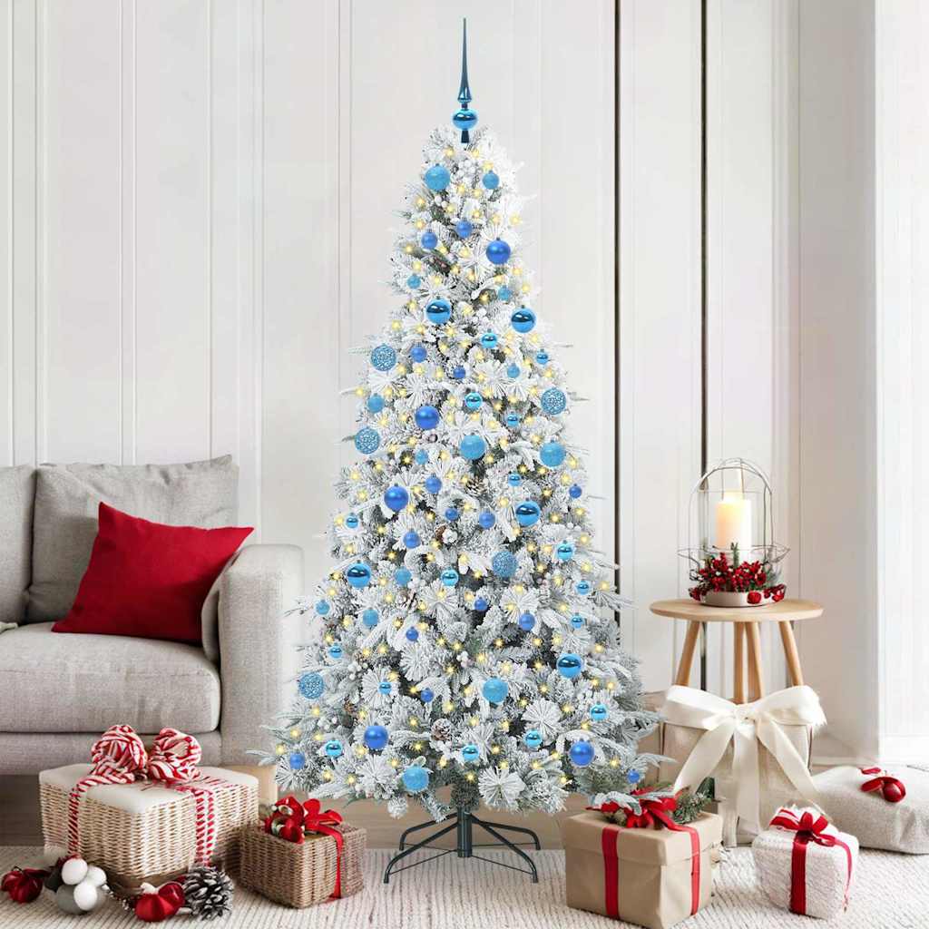 Kunstig sammensatt juletre med 300 LED Hvit 180 cm PE og PVC