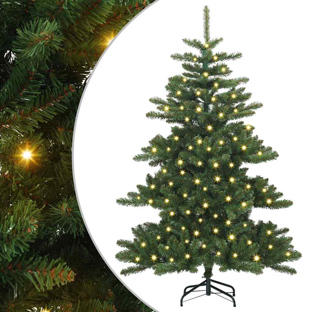 Kunstig sammensatt juletre med 150 LED grønn 150 cm PVC og stål