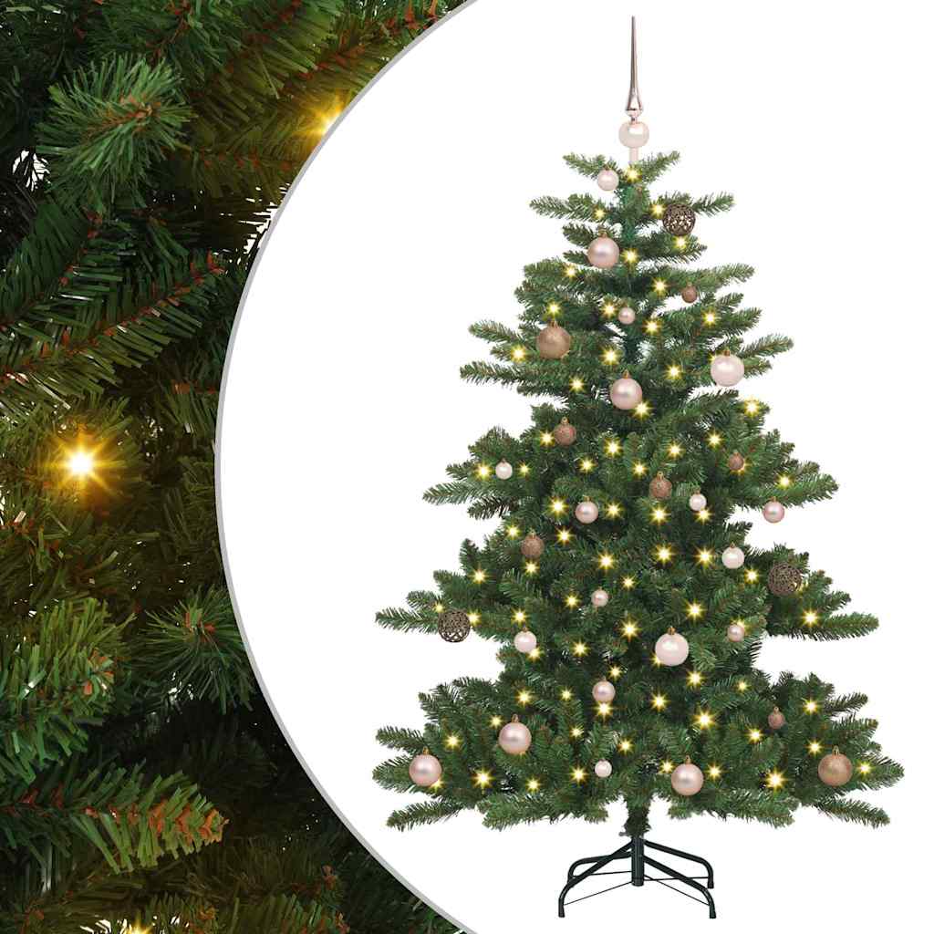 Kunstig sammensatt juletre med 150 LED grønn 150 cm PVC og stål