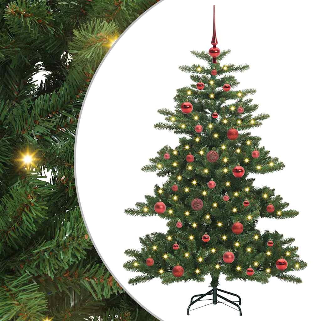 Kunstig sammensatt juletre med 150 LED grønn 150 cm PVC og stål