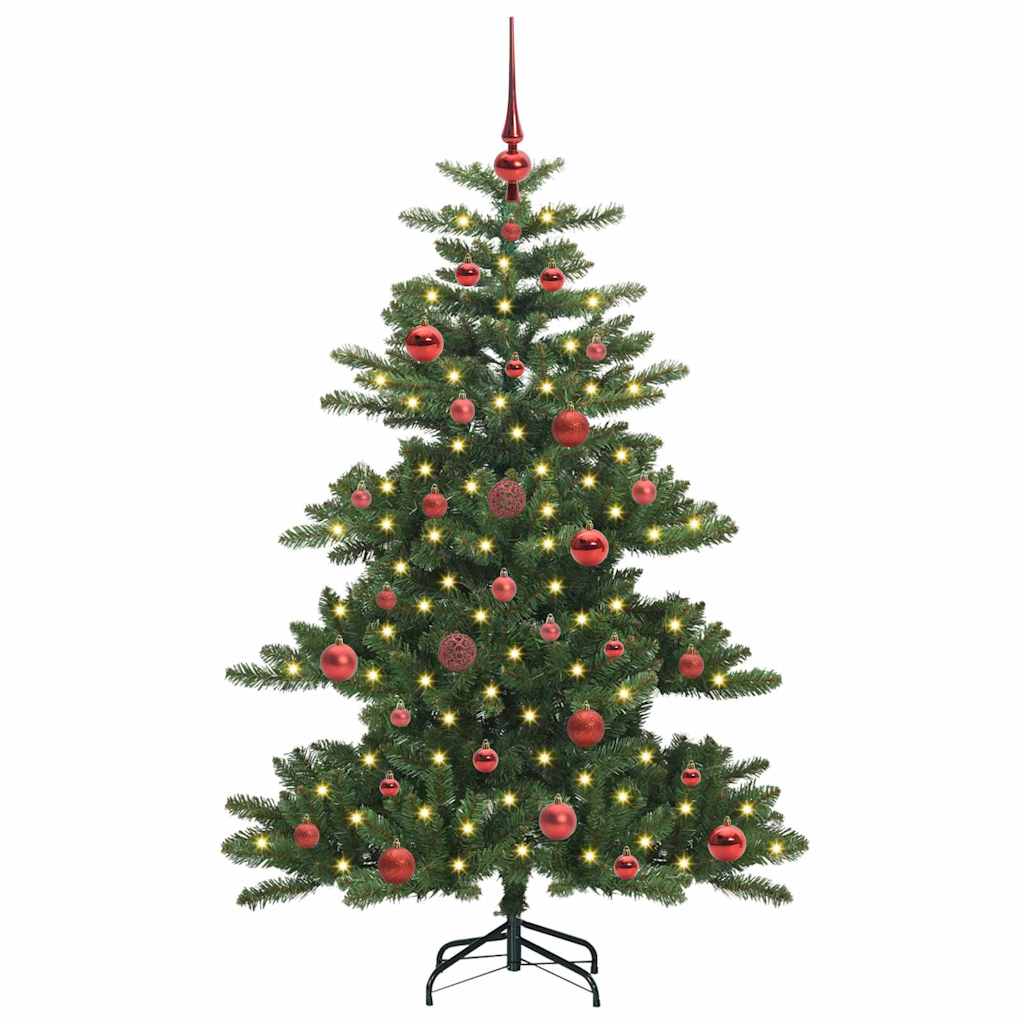 Kunstig sammensatt juletre med 150 LED grønn 150 cm PVC og stål