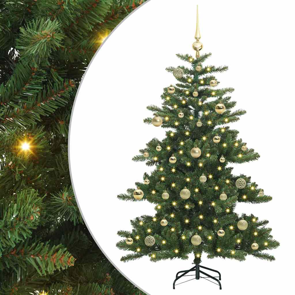 Kunstig sammensatt juletre med 150 LED grønn 150 cm PVC og stål
