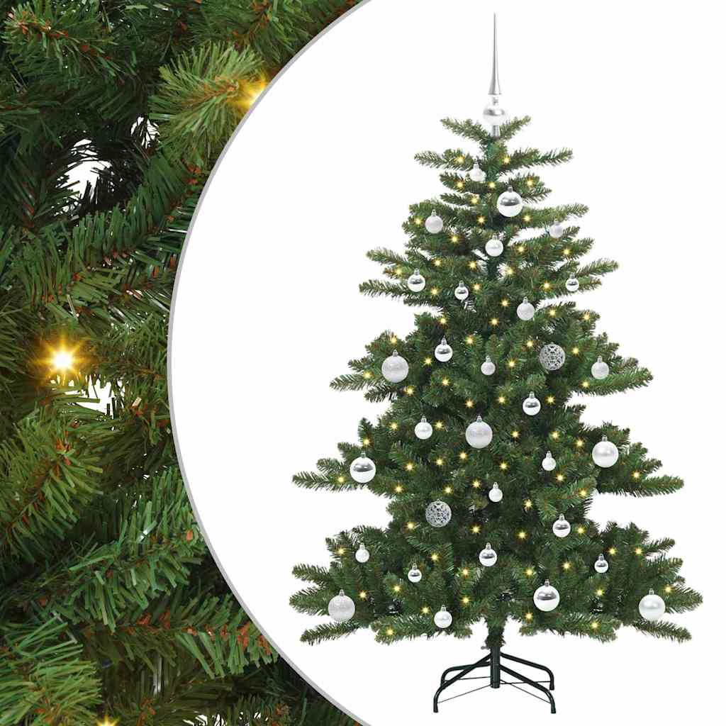 Kunstig sammensatt juletre med 150 LED grønn 150 cm PVC og stål