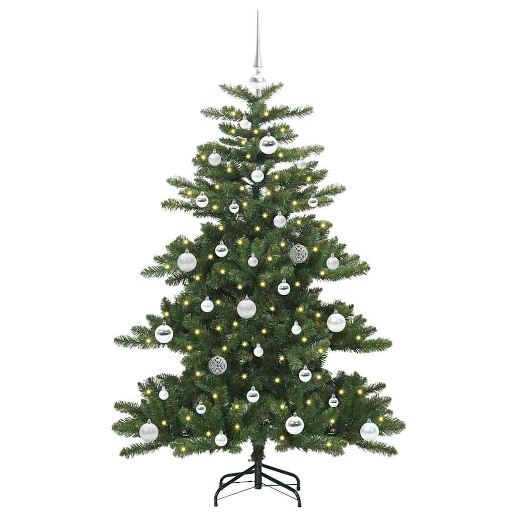 Kunstig sammensatt juletre med 150 LED grønn 150 cm PVC og stål