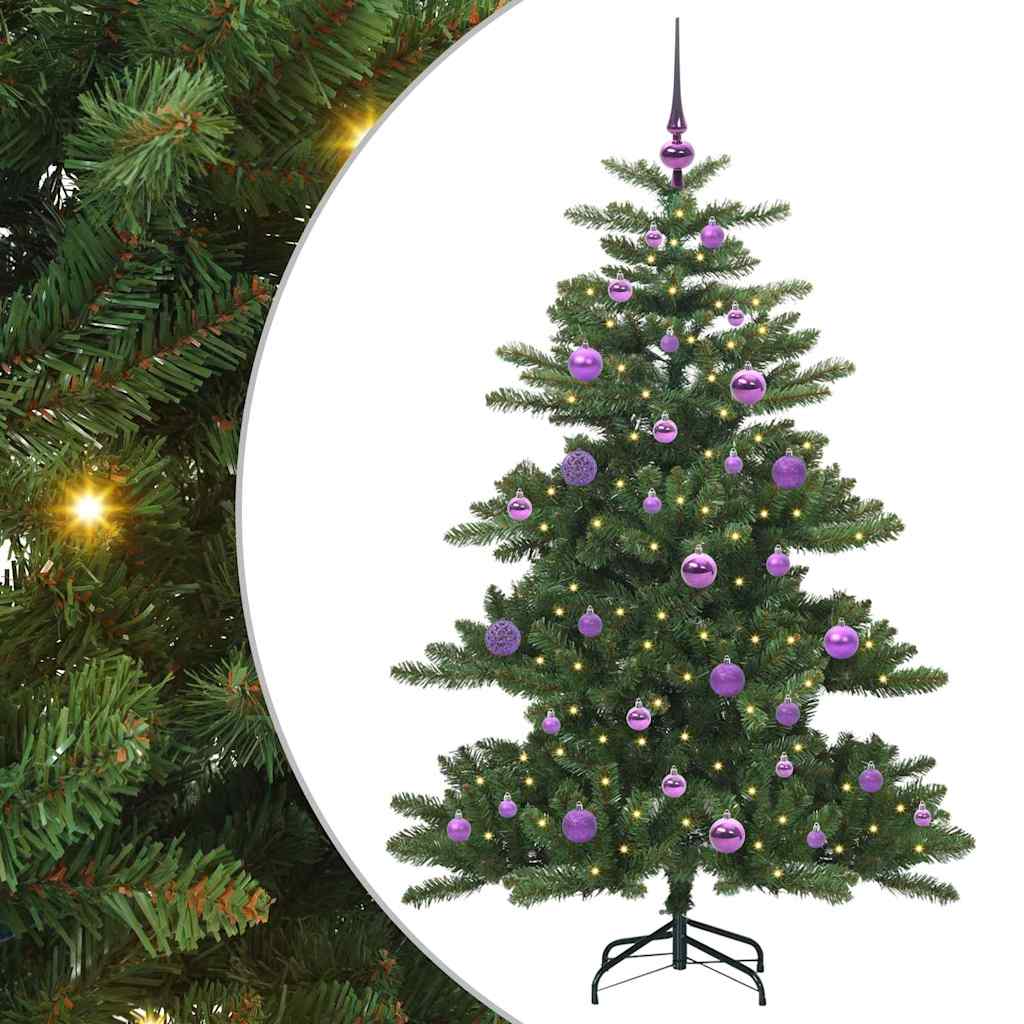 Kunstig sammensatt juletre med 150 LED grønn 150 cm PVC og stål