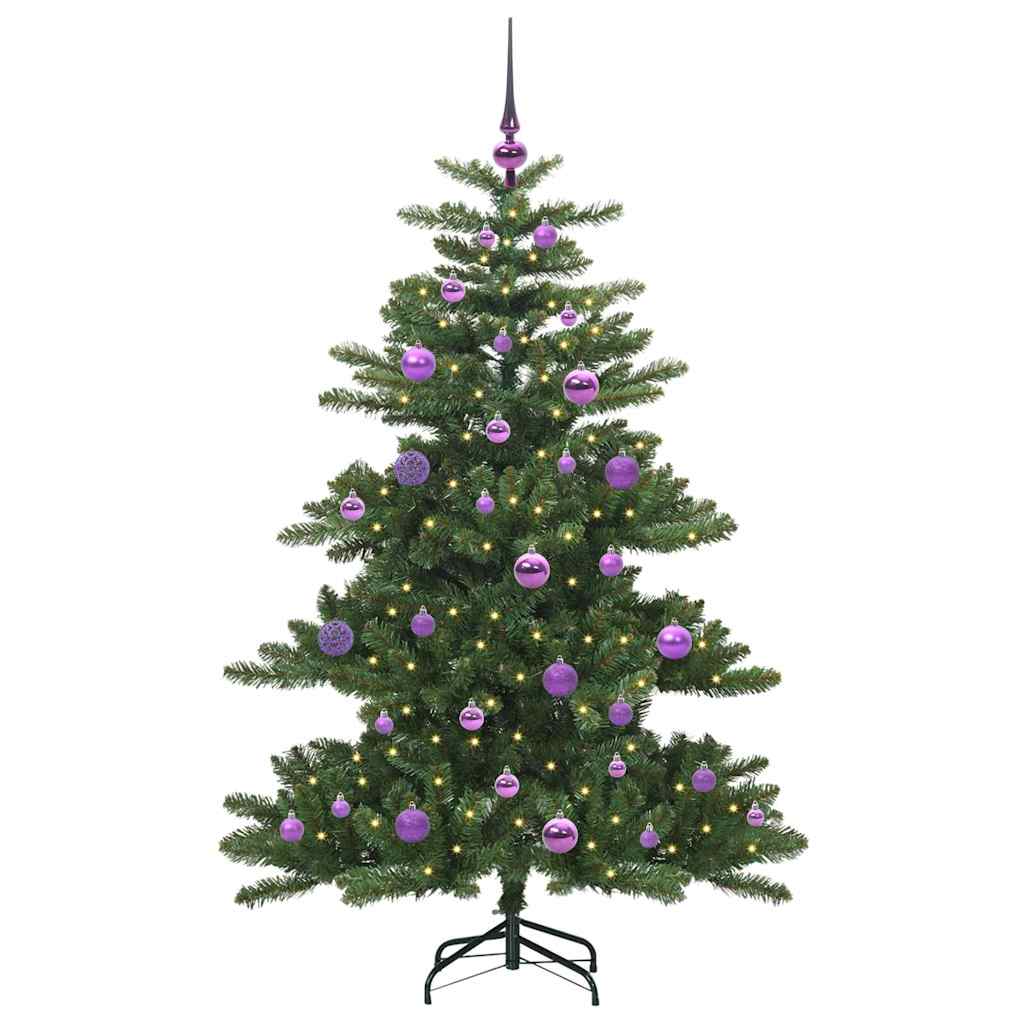 Kunstig sammensatt juletre med 150 LED grønn 150 cm PVC og stål