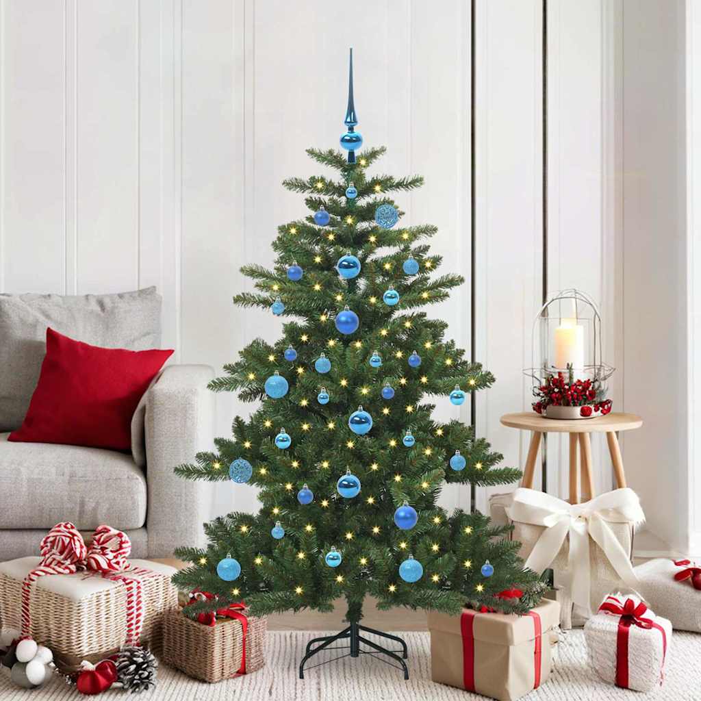 Kunstig sammensatt juletre med 150 LED grønn 150 cm PVC og stål