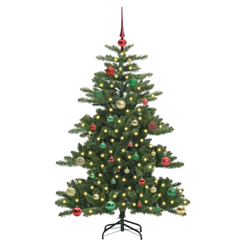 Kunstig sammensatt juletre med 150 LED grønn 150 cm PVC og stål