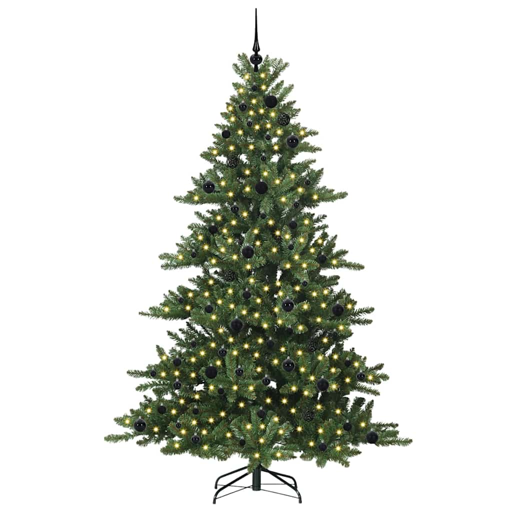 Kunstig sammensatt juletre med 300 LED grønn 210 cm PVC og stål
