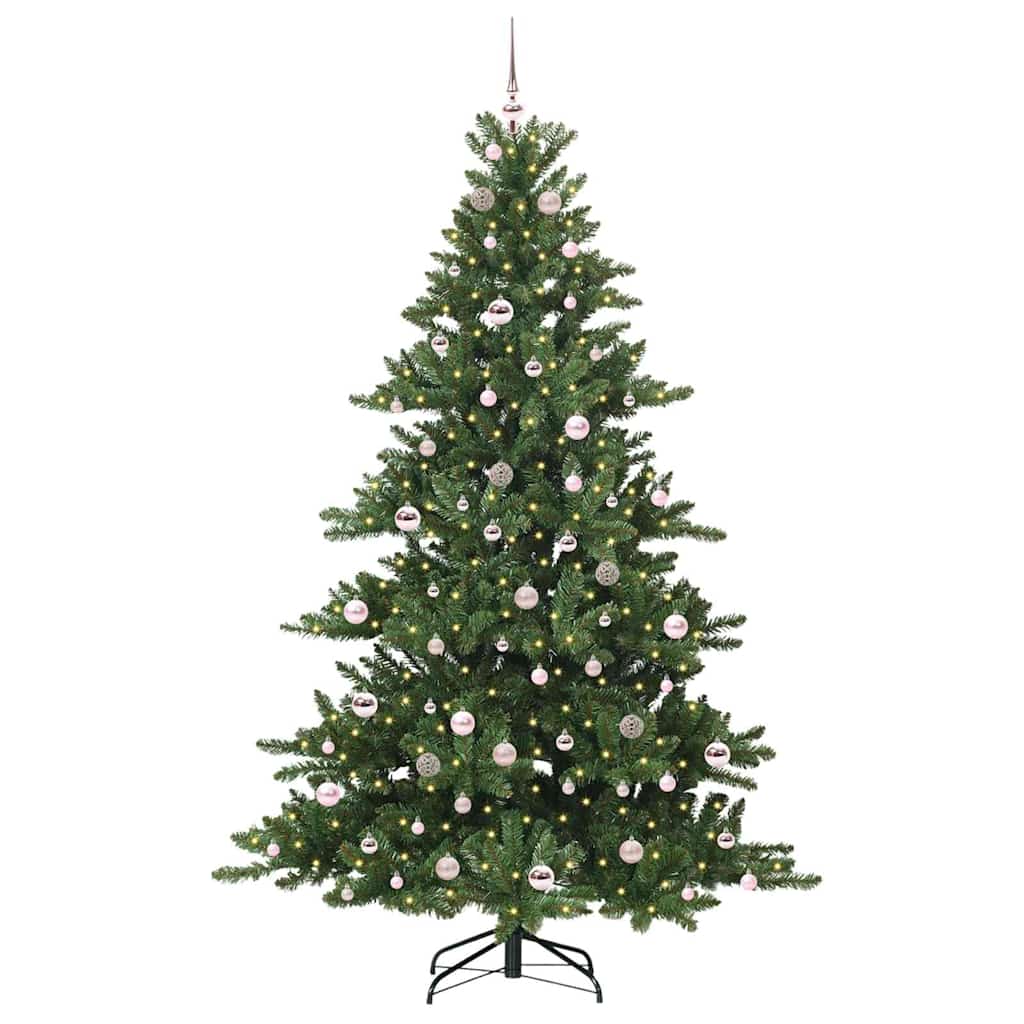 Kunstig sammensatt juletre med 300 LED grønn 210 cm PVC og stål