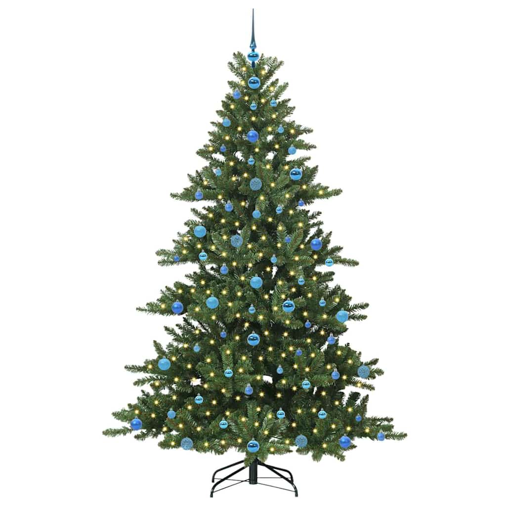Kunstig sammensatt juletre med 300 LED grønn 210 cm PVC og stål