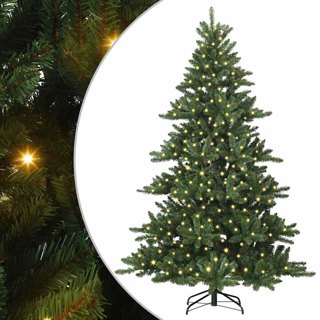 Kunstig sammensatt juletre med 300 LED grønn 240 cm PVC og stål