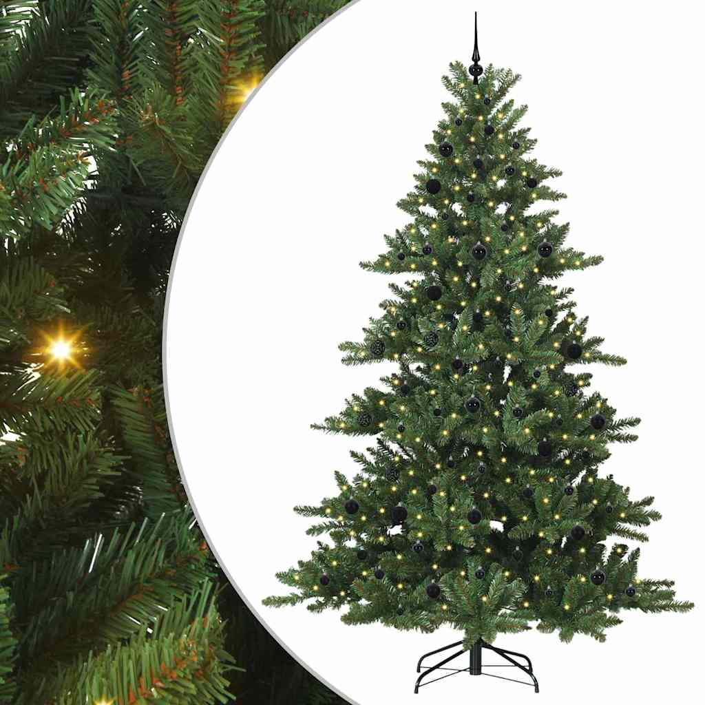Kunstig sammensatt juletre med 300 LED grønn 240 cm PVC og stål