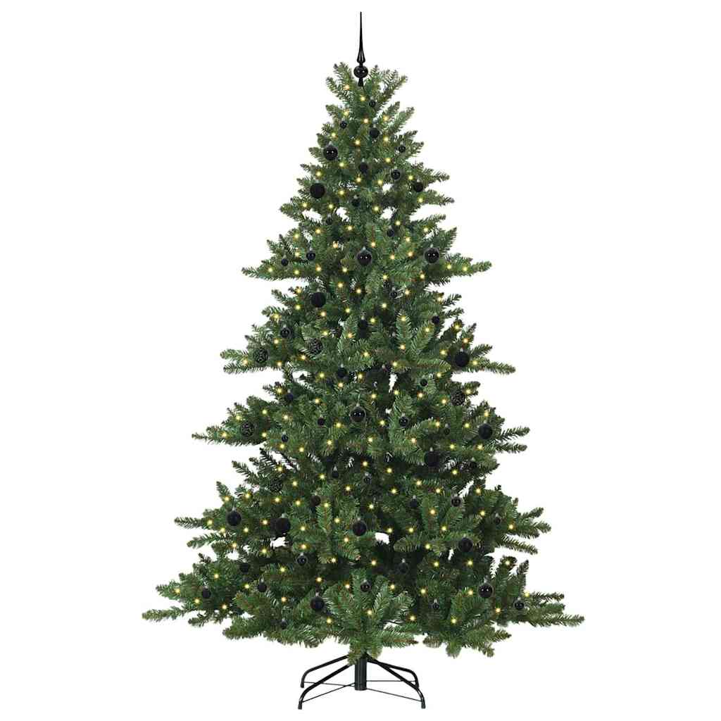 Kunstig sammensatt juletre med 300 LED grønn 240 cm PVC og stål