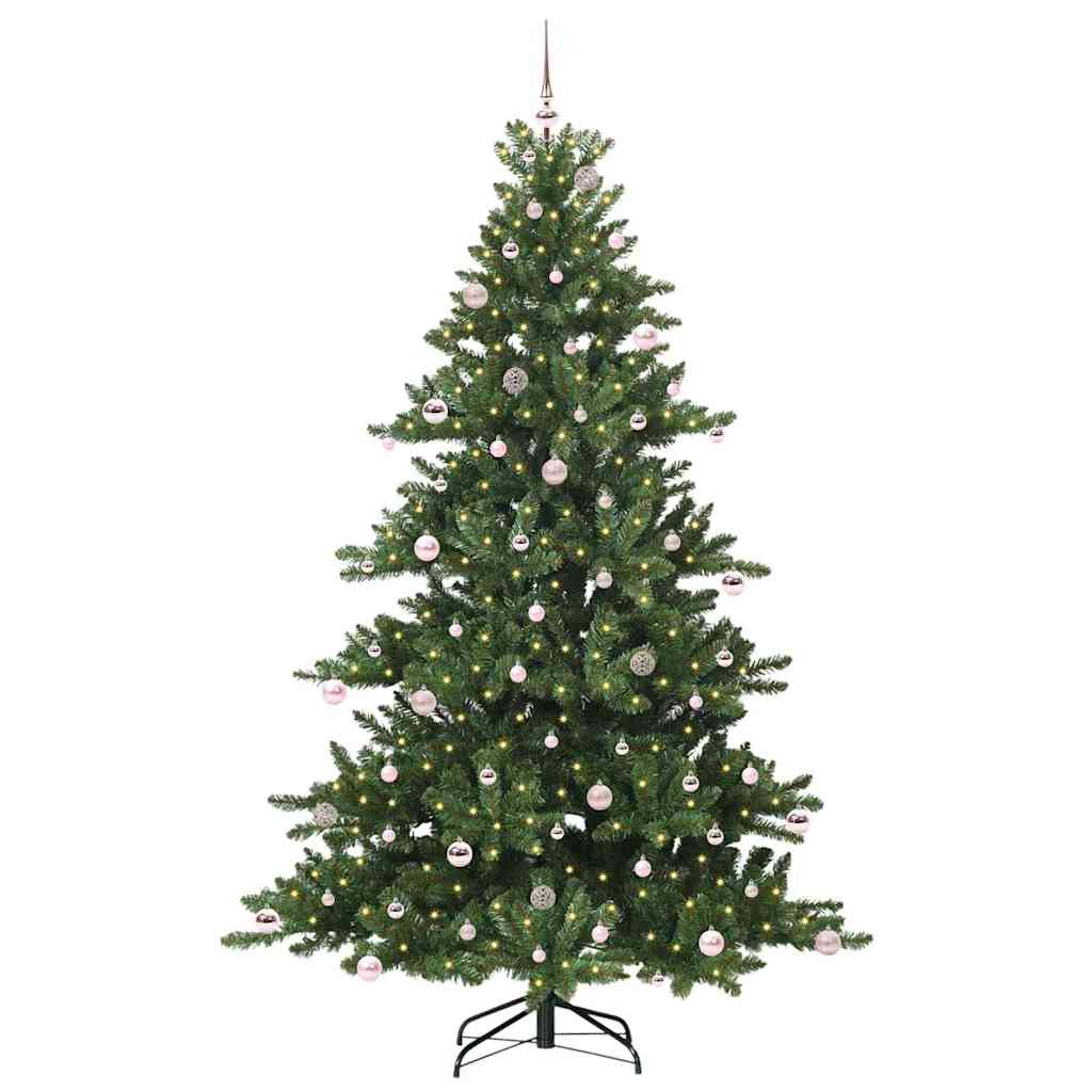 Kunstig sammensatt juletre med 300 LED grønn 240 cm PVC og stål