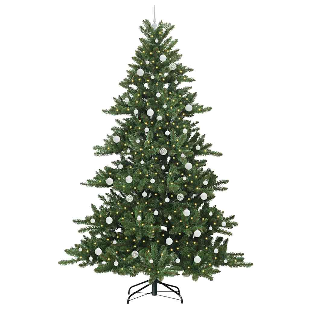Kunstig sammensatt juletre med 300 LED grønn 240 cm PVC og stål