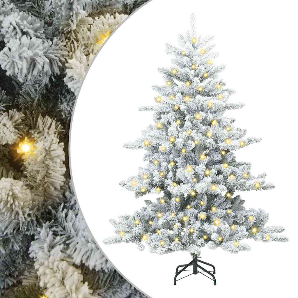 Kunstig sammensatt juletre med 150 LED Hvit 150 cm PVC og stål