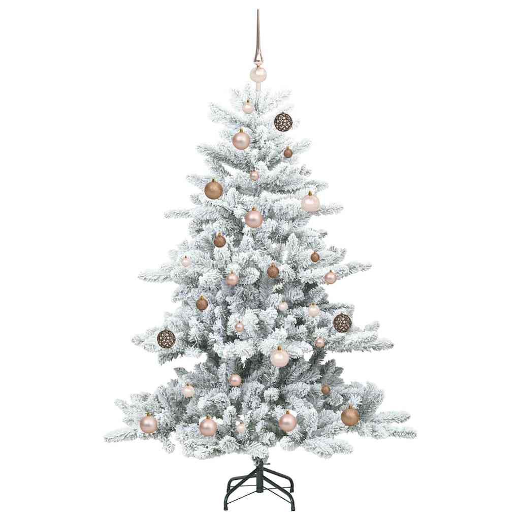 Kunstig sammensatt juletre med 150 LED Hvit 150 cm PVC og stål
