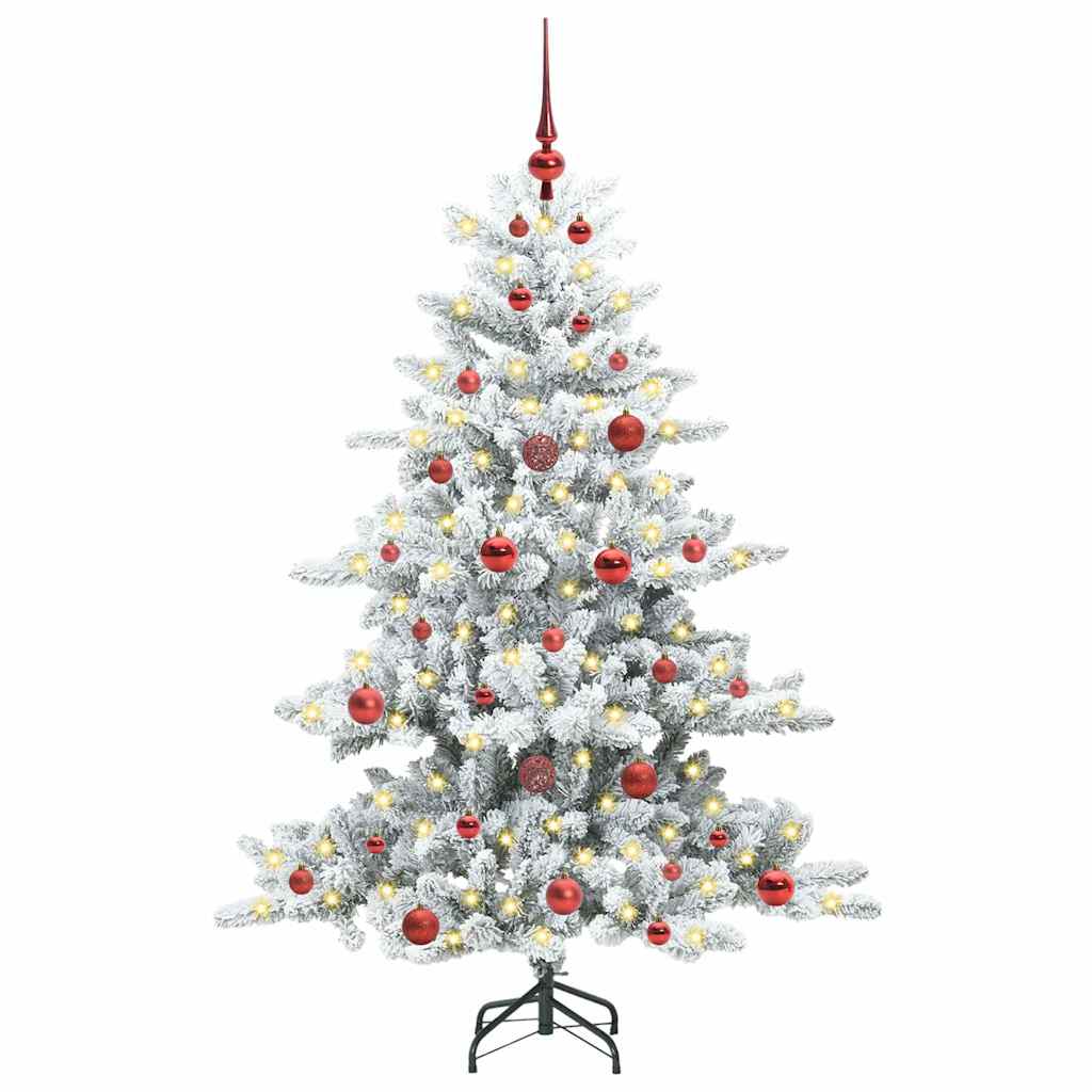 Kunstig sammensatt juletre med 150 LED Hvit 150 cm PVC og stål