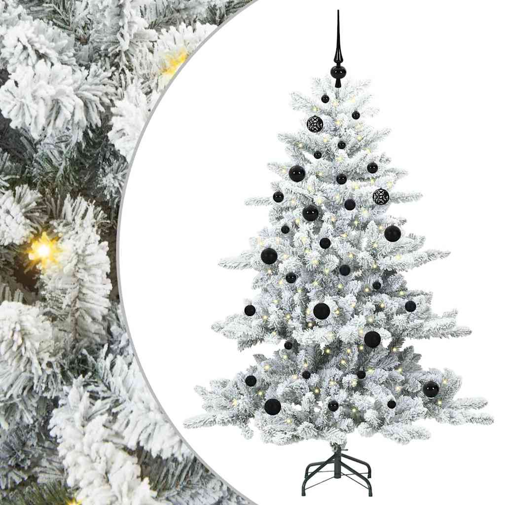 Kunstig sammensatt juletre med 150 LED Hvit 150 cm PVC og stål