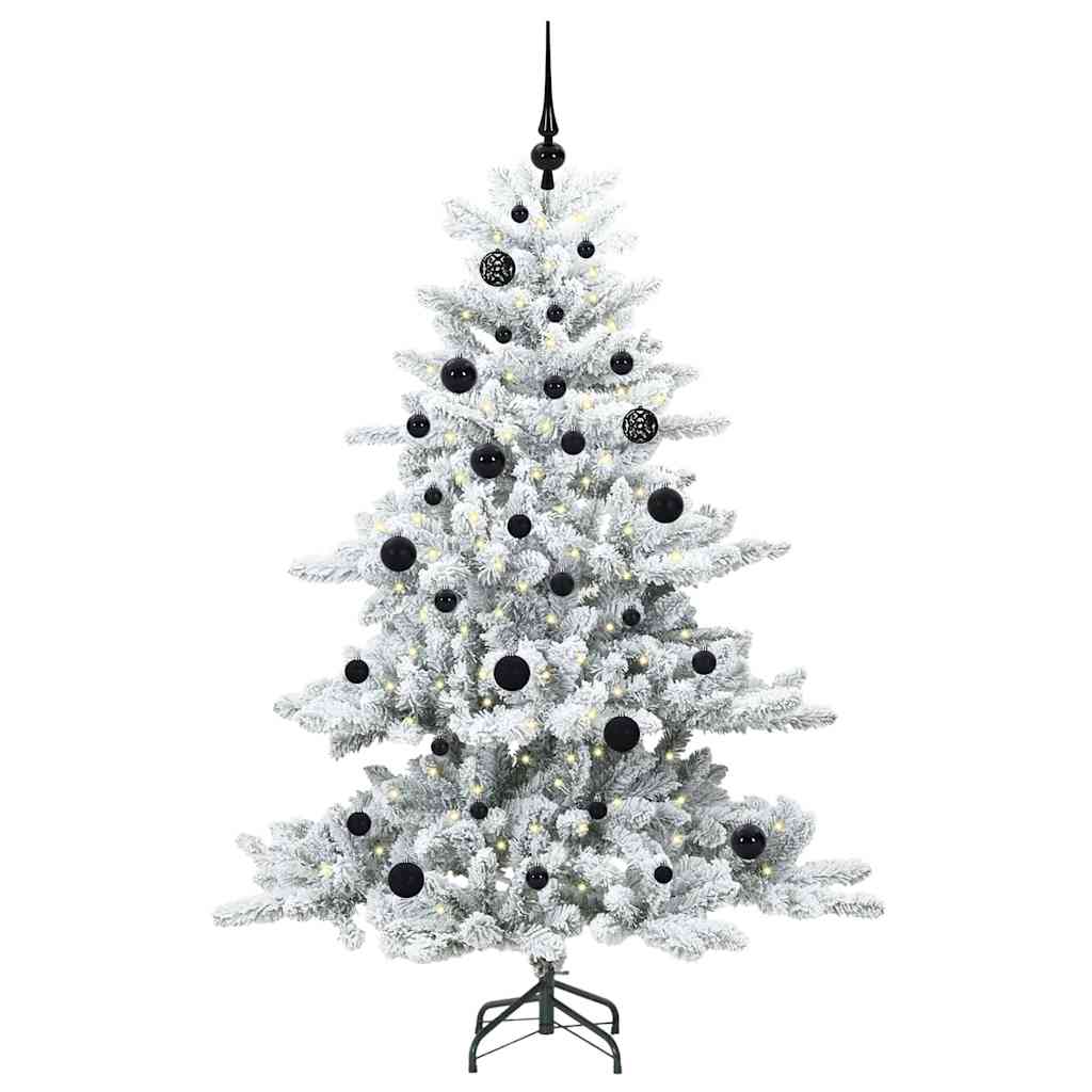 Kunstig sammensatt juletre med 150 LED Hvit 150 cm PVC og stål