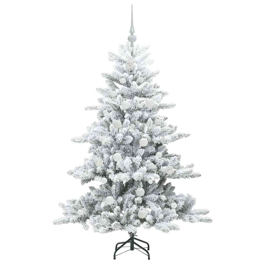 Kunstig sammensatt juletre med 150 LED Hvit 150 cm PVC og stål