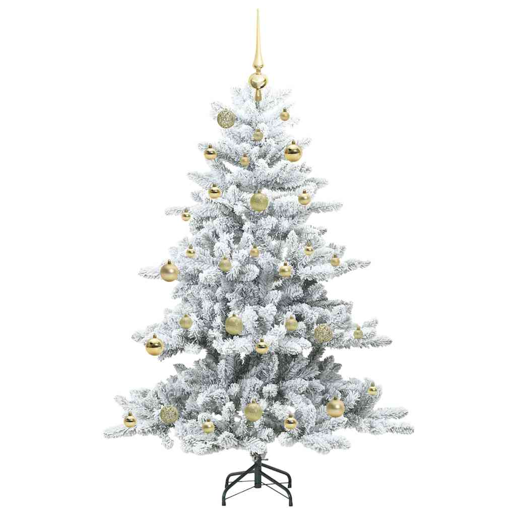 Kunstig sammensatt juletre med 150 LED Hvit 150 cm PVC og stål