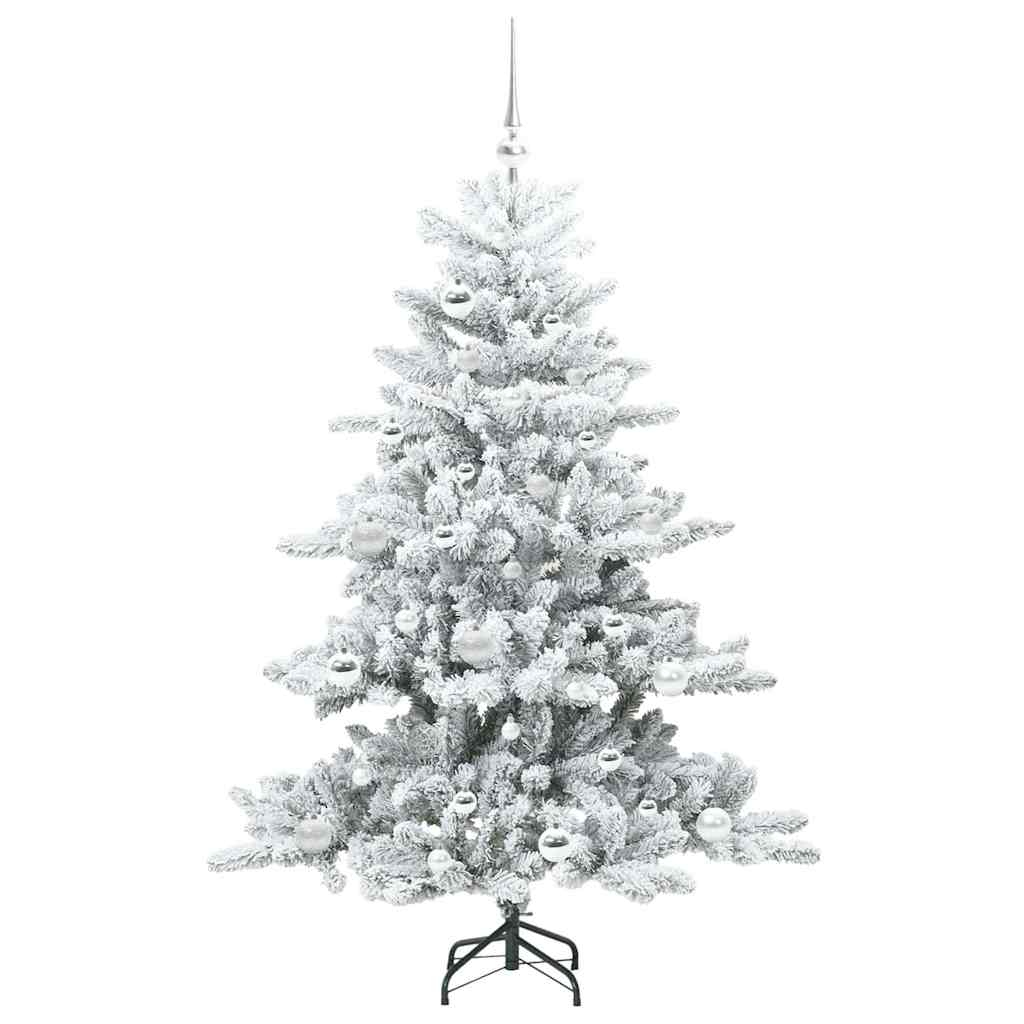 Kunstig sammensatt juletre med 150 LED Hvit 150 cm PVC og stål