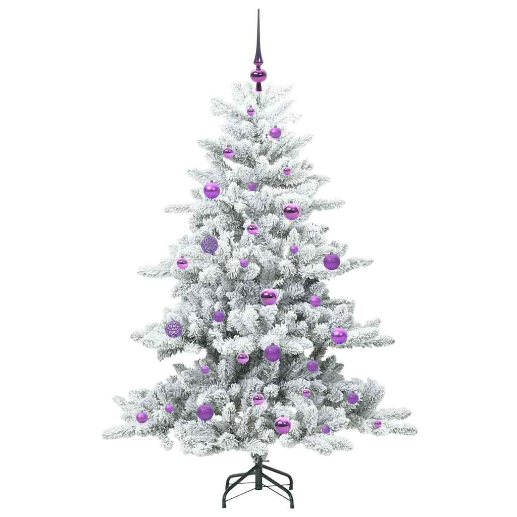 Kunstig sammensatt juletre med 150 LED Hvit 150 cm PVC og stål