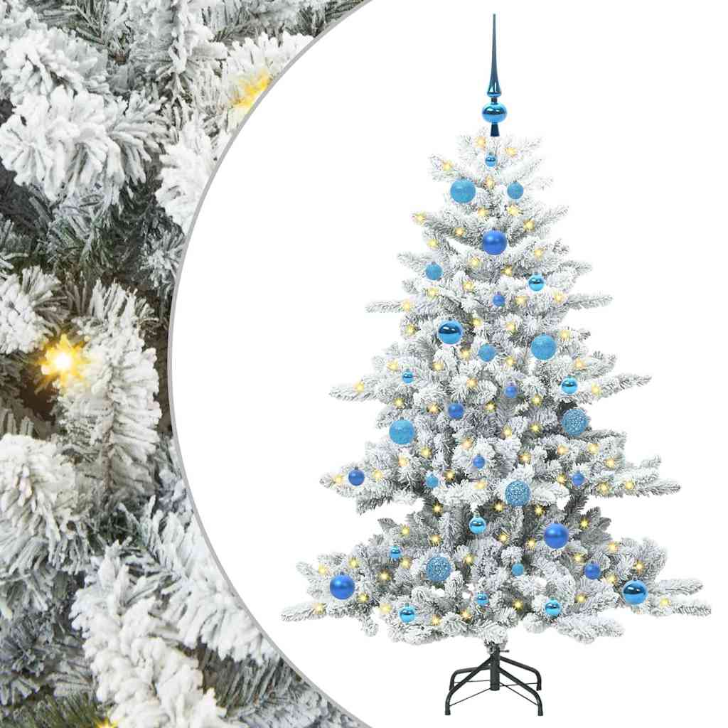 Kunstig sammensatt juletre med 150 LED Hvit 150 cm PVC og stål