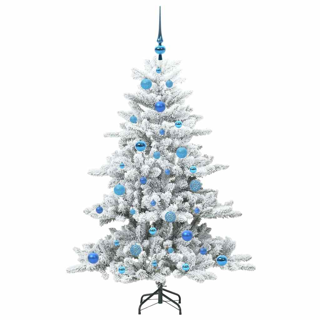 Kunstig sammensatt juletre med 150 LED Hvit 150 cm PVC og stål