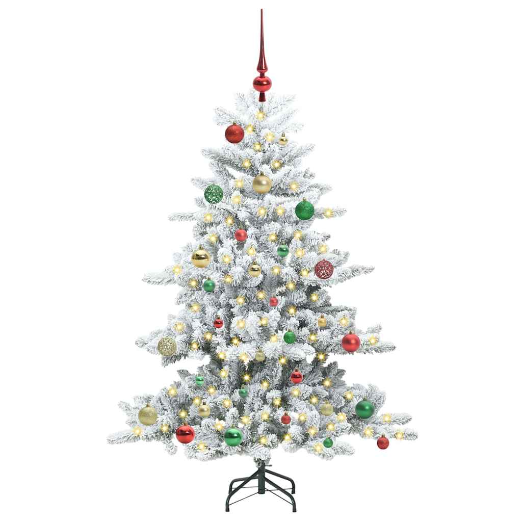 Kunstig sammensatt juletre med 150 LED Hvit 150 cm PVC og stål