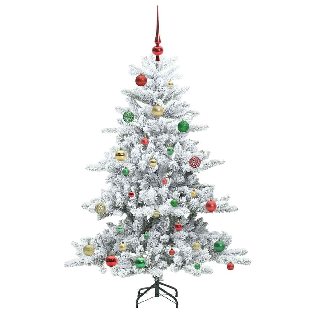 Kunstig sammensatt juletre med 150 LED Hvit 150 cm PVC og stål