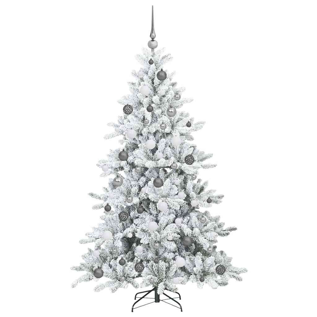 Kunstig sammensatt juletre med 300 LED Hvit 180 cm PVC og stål