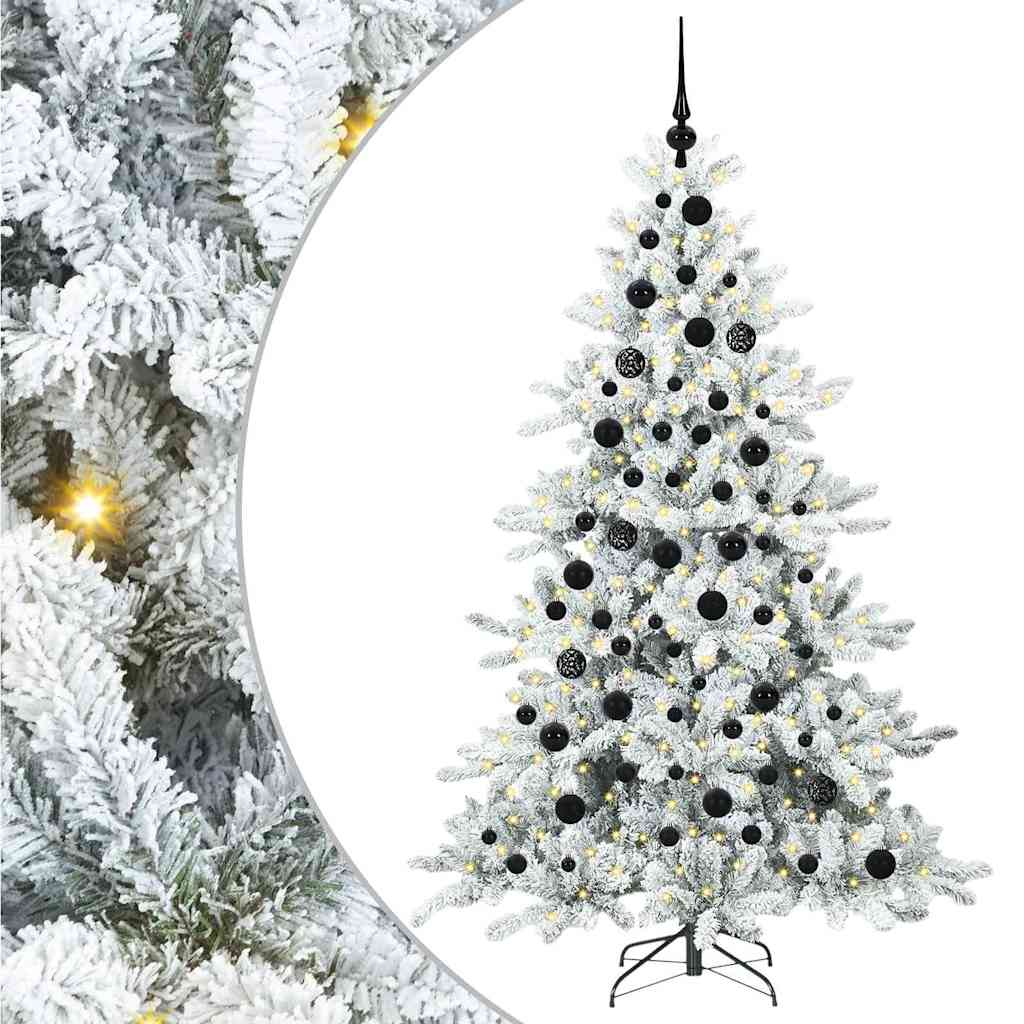 Kunstig sammensatt juletre med 300 LED Hvit 180 cm PVC og stål