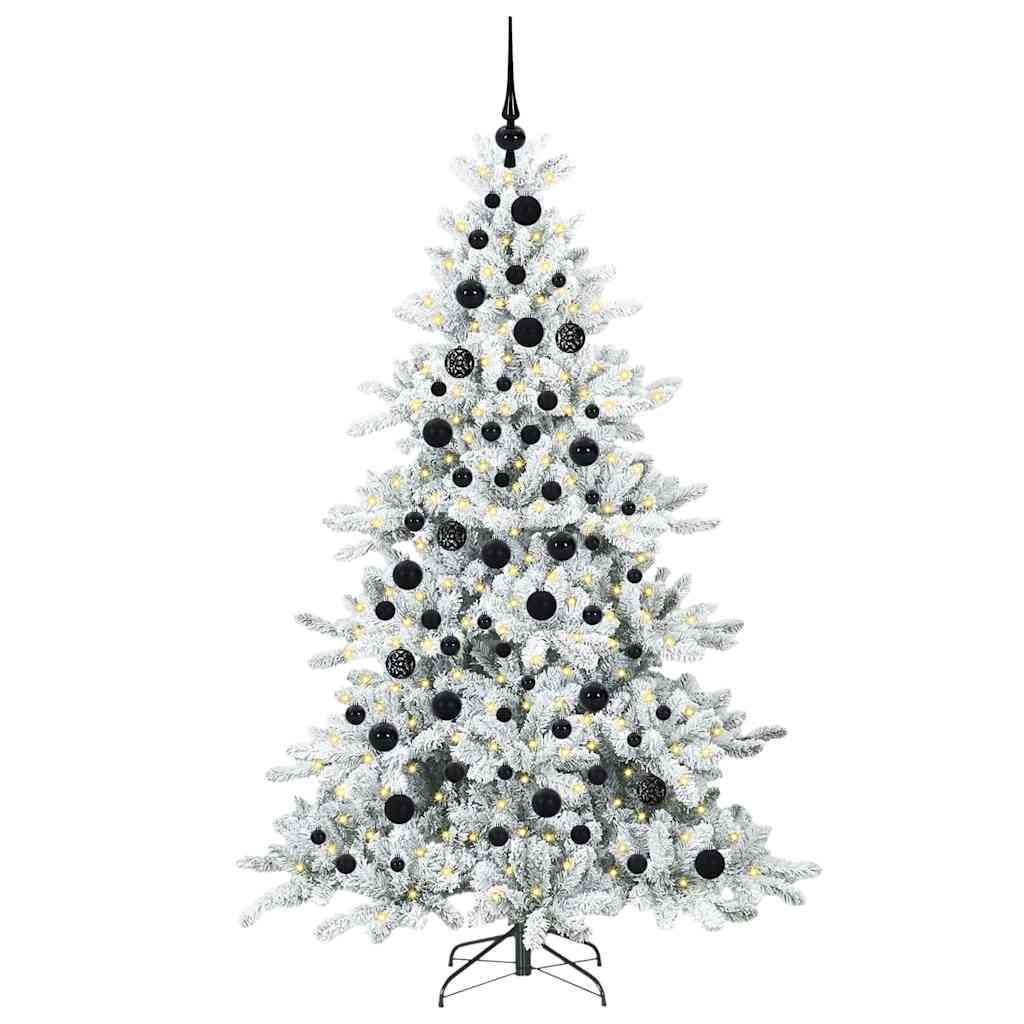 Kunstig sammensatt juletre med 300 LED Hvit 180 cm PVC og stål