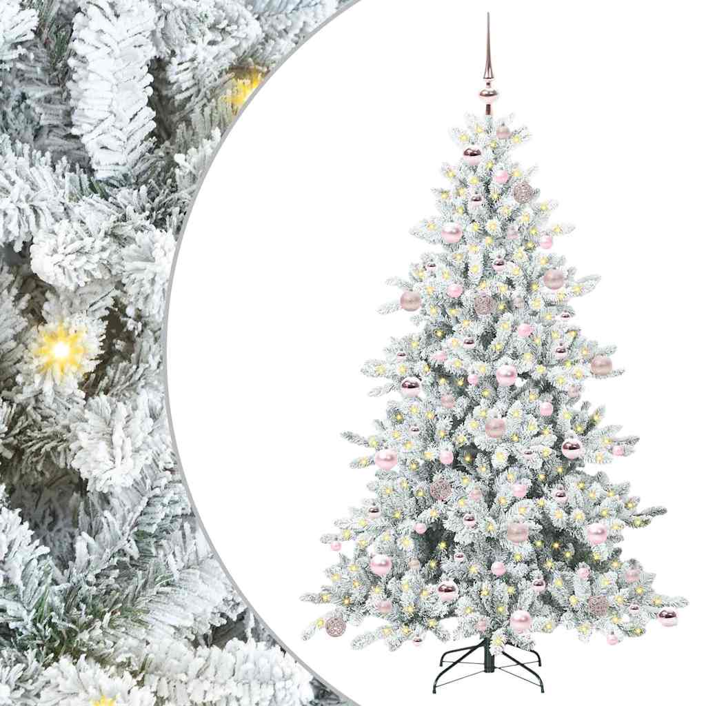 Kunstig sammensatt juletre med 300 LED Hvit 180 cm PVC og stål