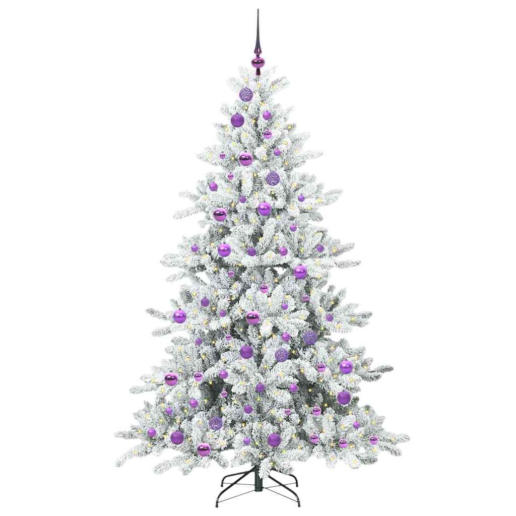 Kunstig sammensatt juletre med 300 LED Hvit 180 cm PVC og stål